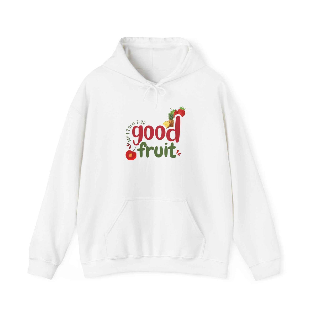 Good Fruit Unisex Hoodie Matthew 7:20 Graphic Pullover