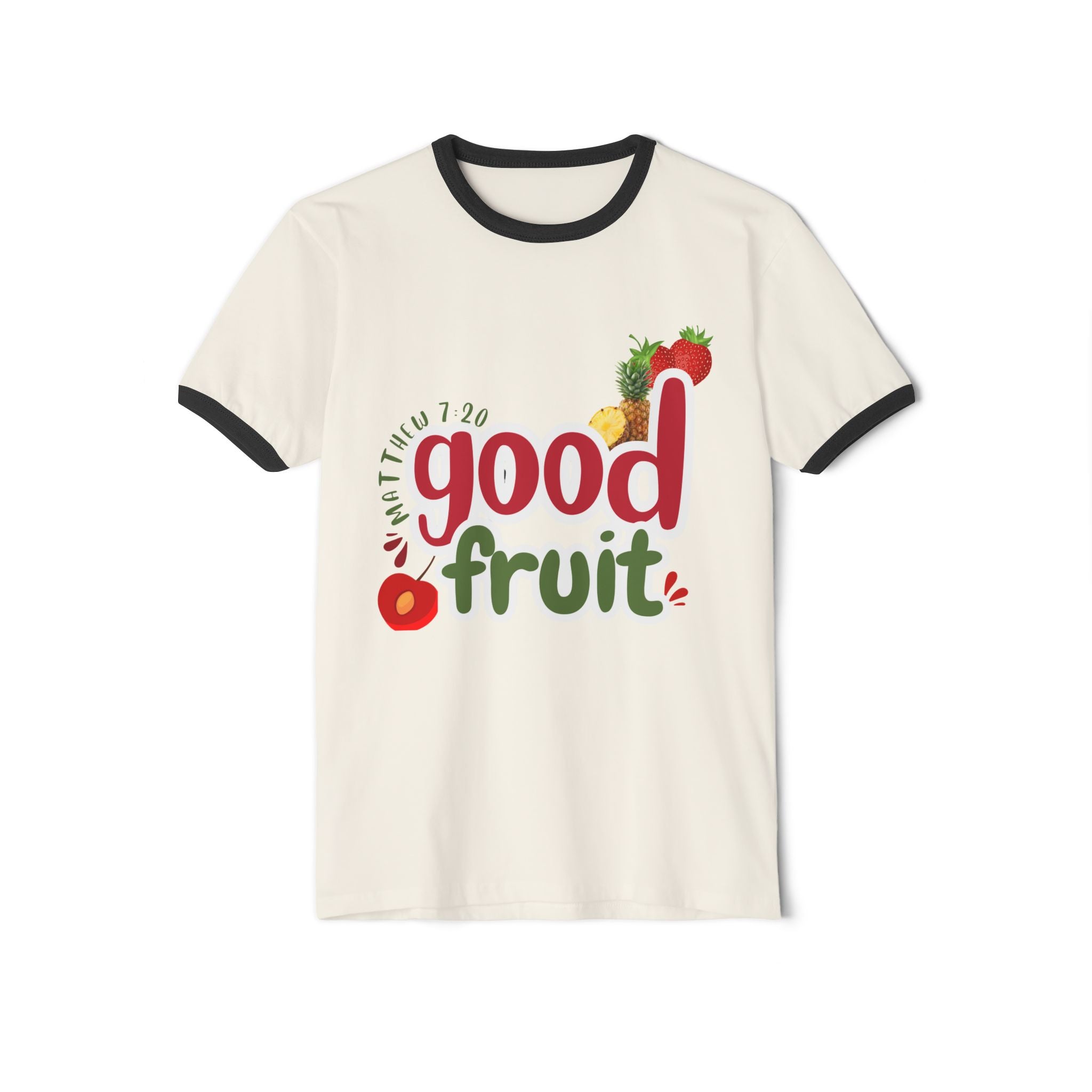 Good Fruit Unisex Ringer Tee - Retro Fruit Graphic T-Shirt - Bri Mone&