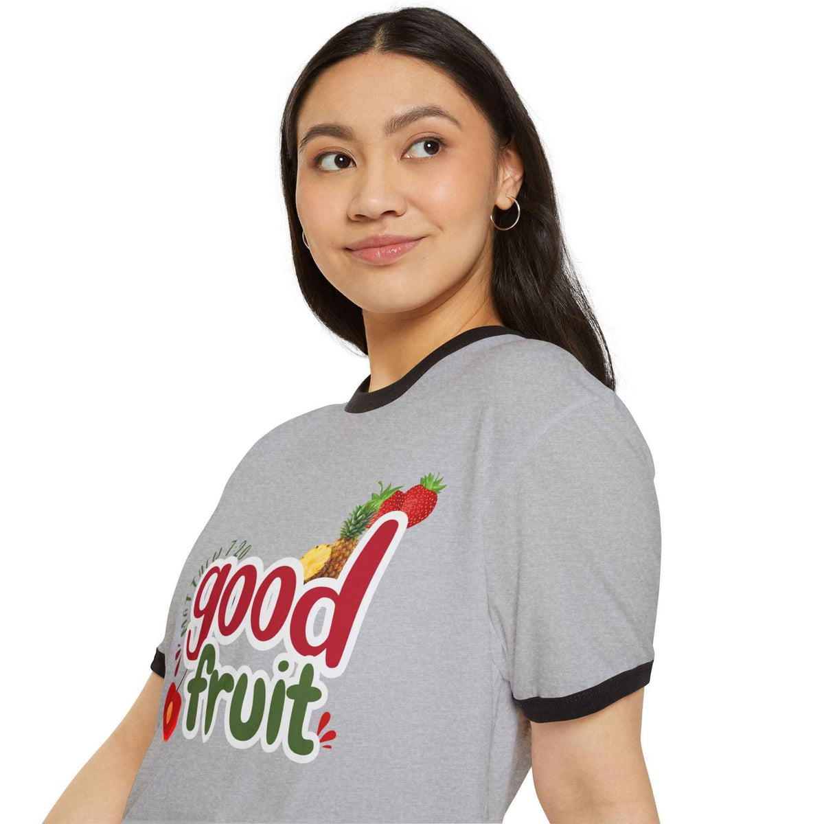 Good Fruit Unisex Ringer Tee - Retro Fruit Graphic T-Shirt