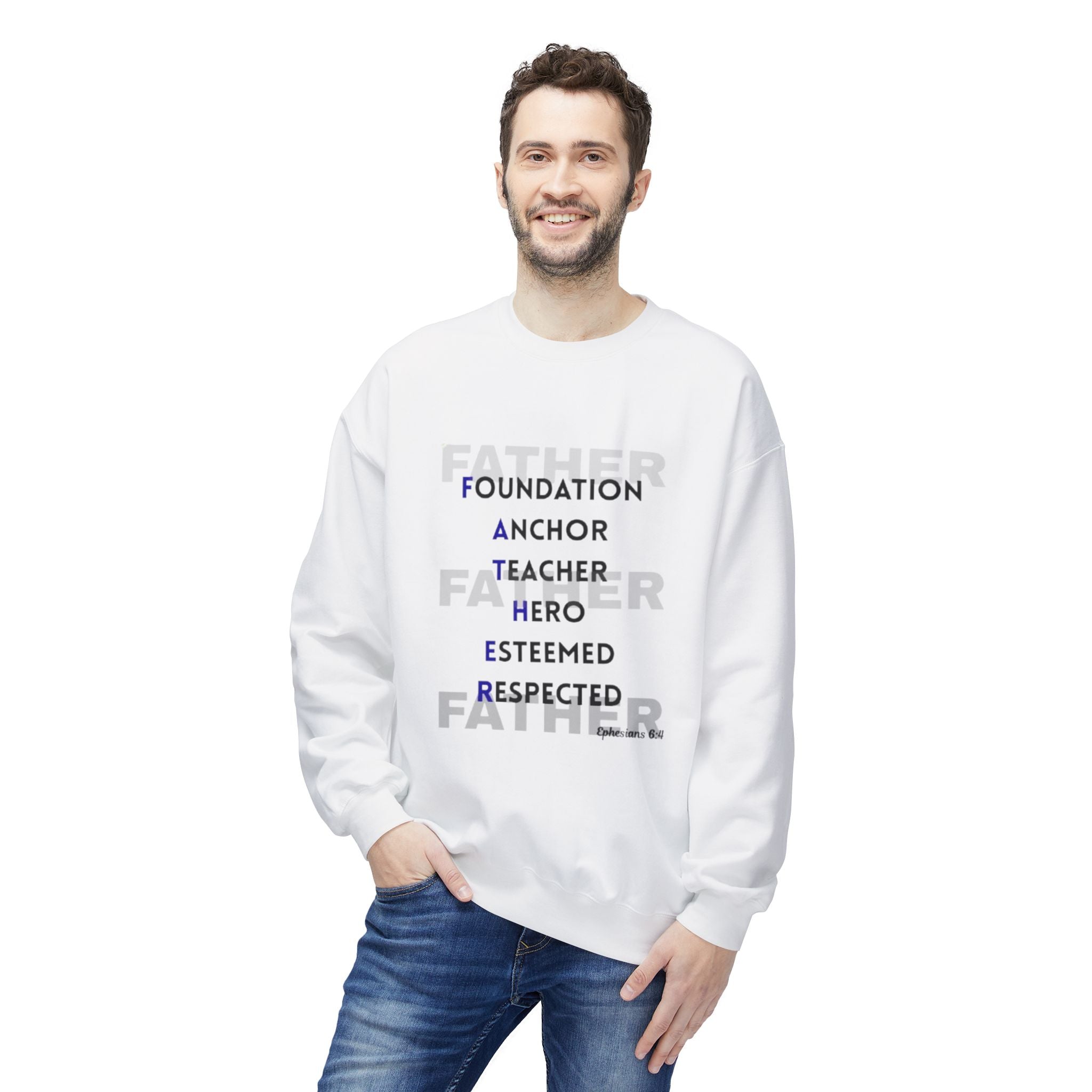 Father Acronym Crewneck Sweatshirt – "Father: Foundation, Anchor, Teacher, Hero" Gift - Bri Mone&