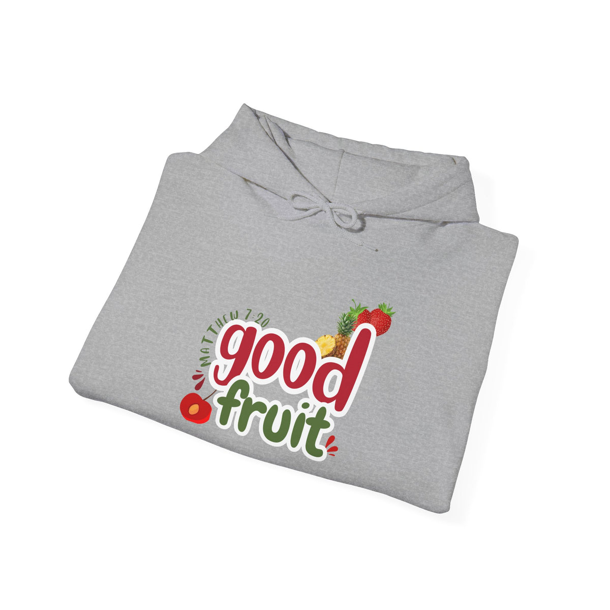 Good Fruit Unisex Hoodie — Matthew 7:20 Graphic Pullover - Bri Mone&