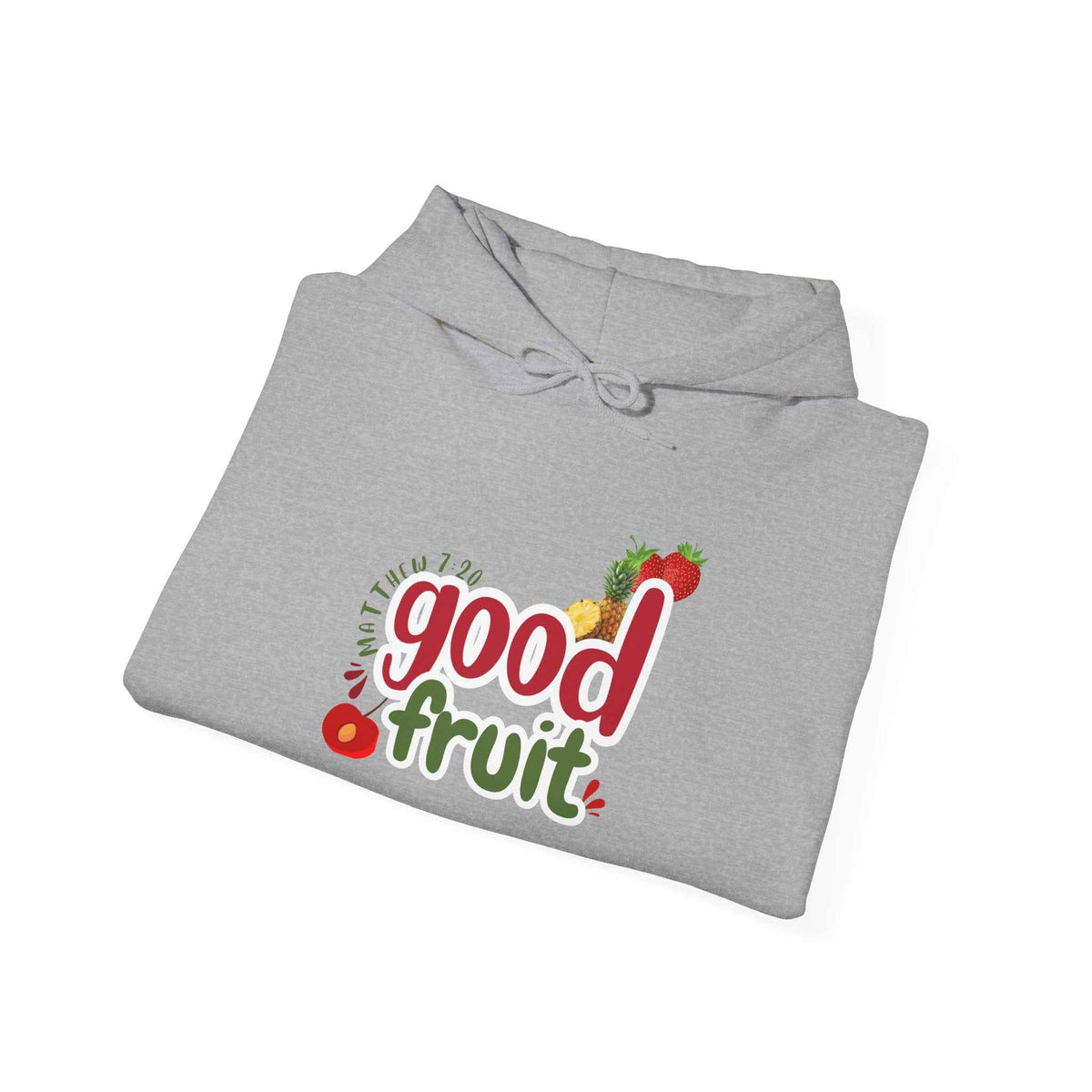 Good Fruit Unisex Hoodie Matthew 7:20 Graphic Pullover