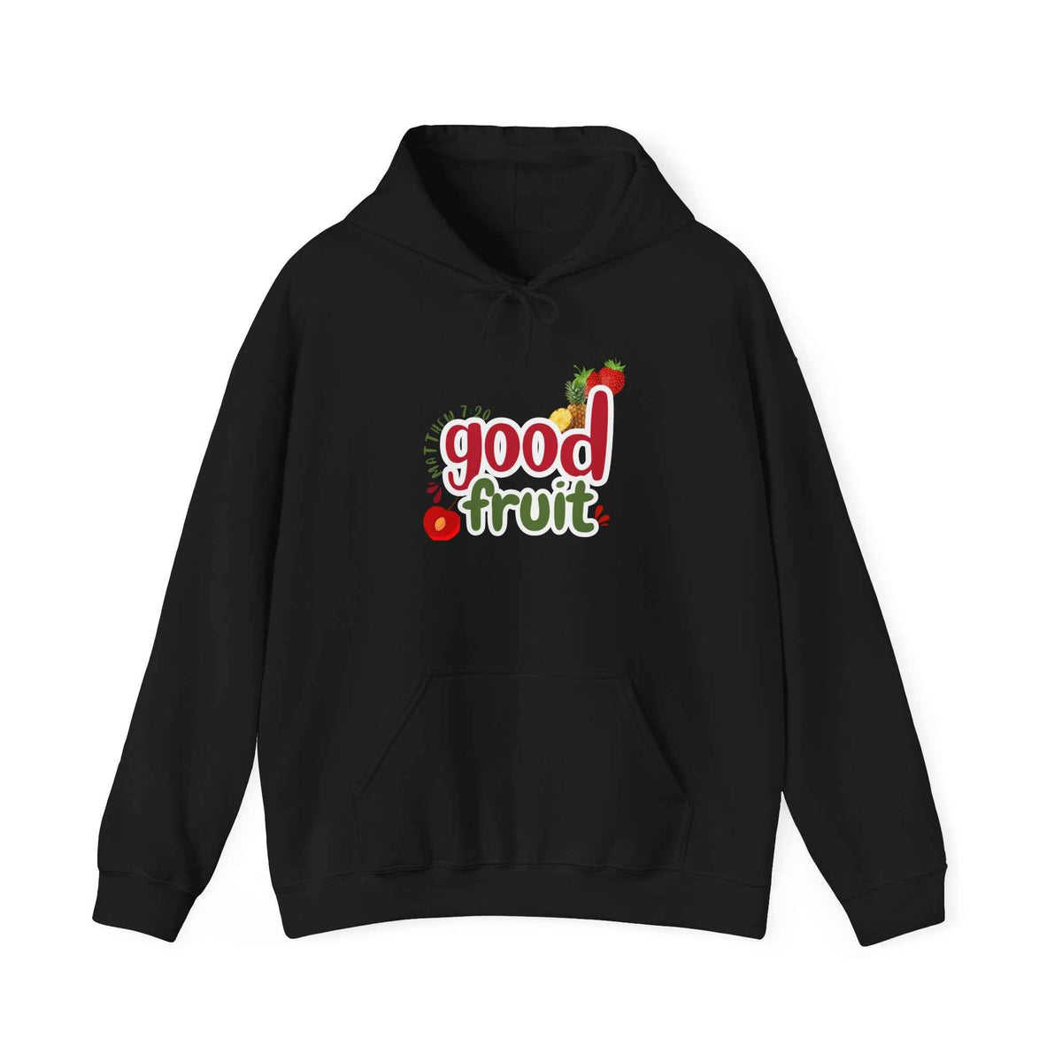 Good Fruit Unisex Hoodie Matthew 7:20 Graphic Pullover