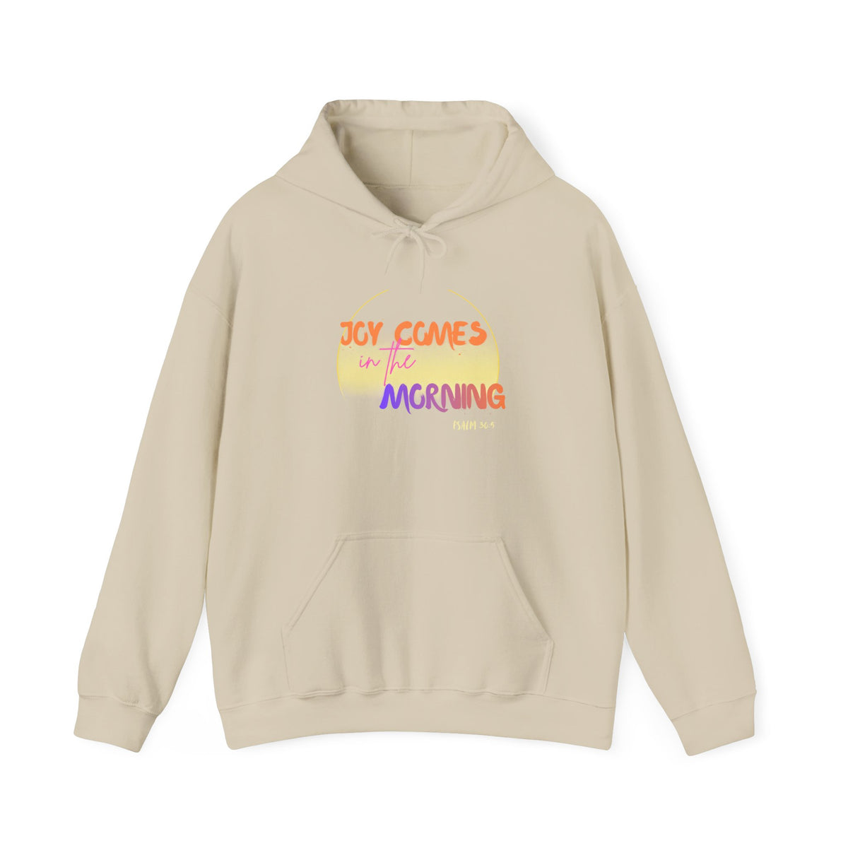 Joy Comes in the Morning Hoodie — Sunrise Psalm 30:5 Inspirational Sweatshirt - Bri Mone&