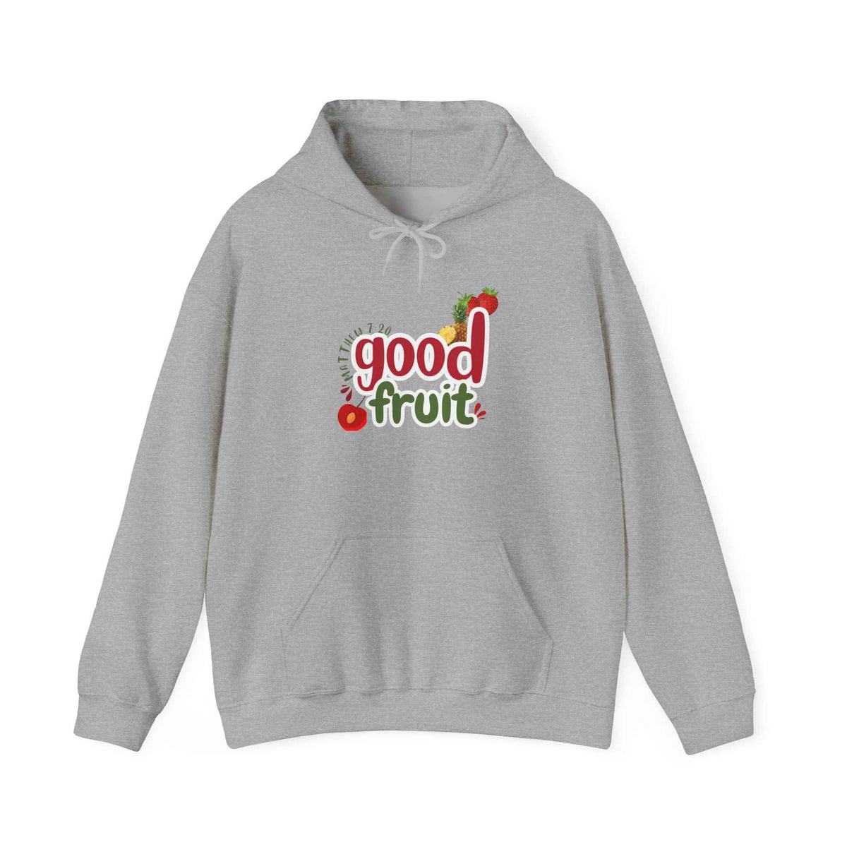 Good Fruit Unisex Hoodie Matthew 7:20 Graphic Pullover
