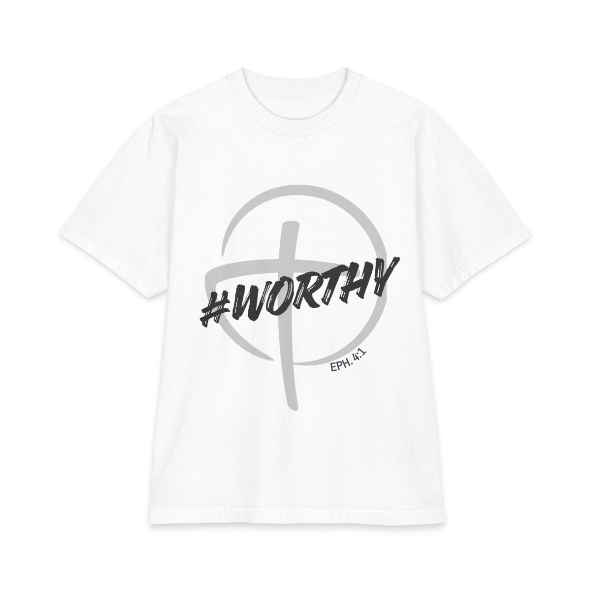 #Worthy Cross Men's T‑Shirt — #Worthy Faith Graphic Tee (Eph. 4:1) - Bri Mone't Apparel