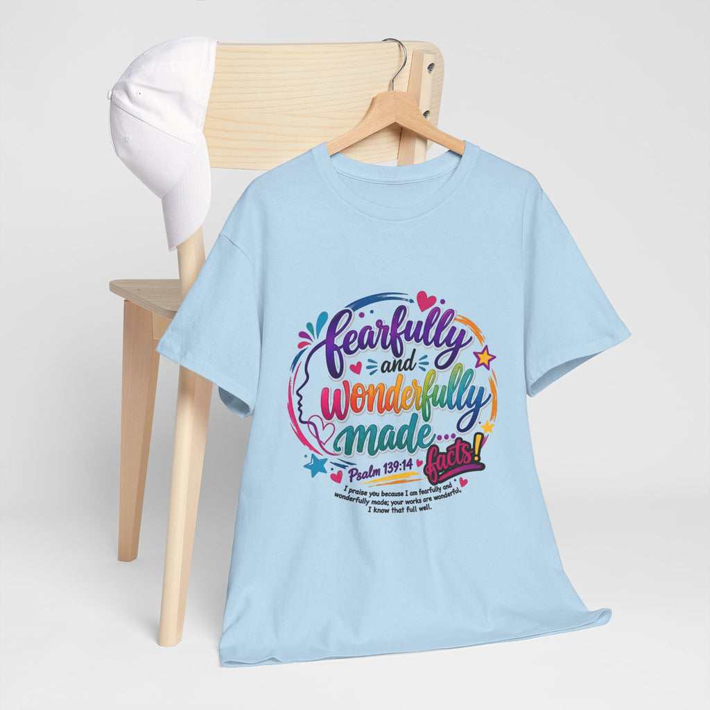 T‑Shirt — "Fearfully and Wonderfully Made" Colorful Scripture Tee