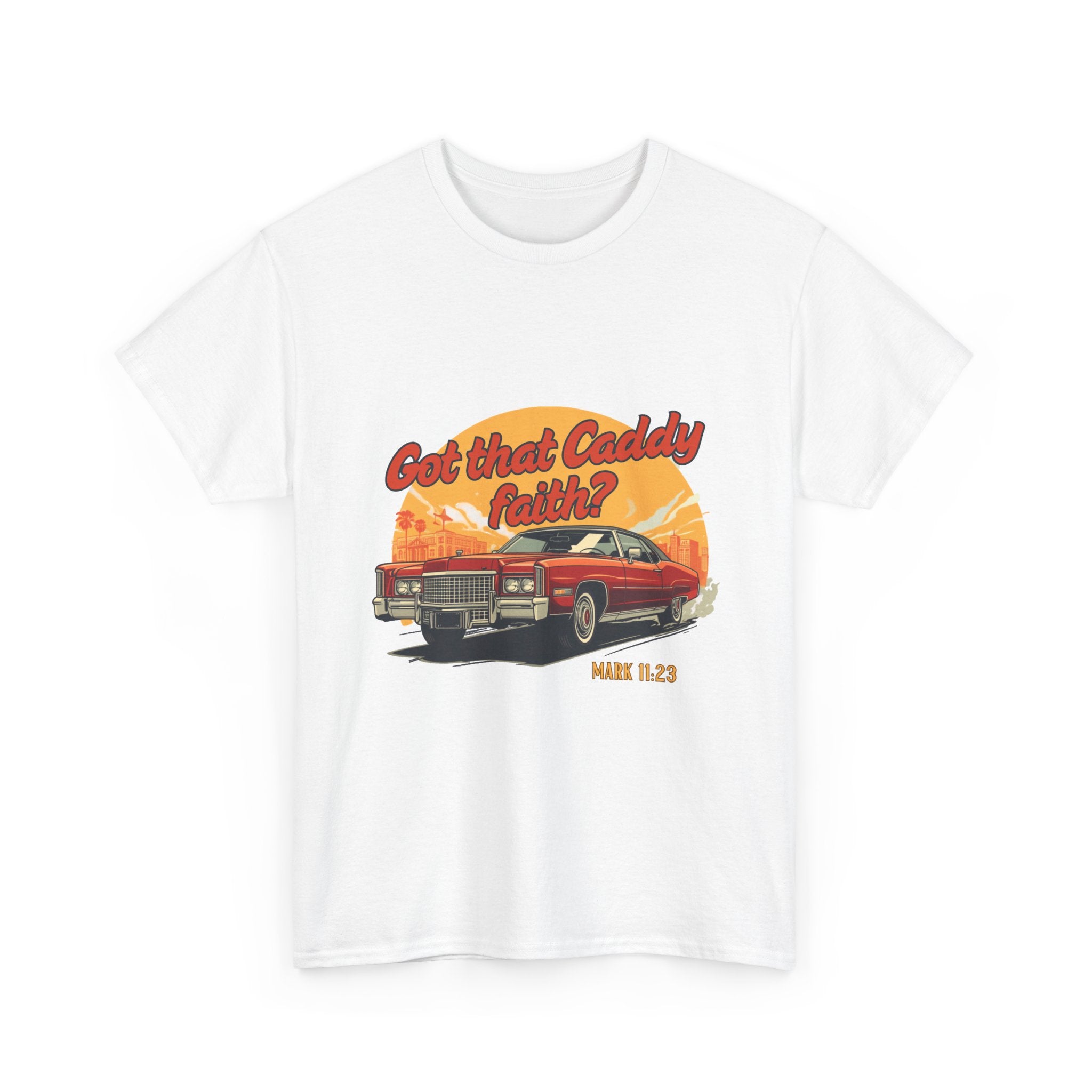 Vintage Caddy Faith Men's T Shirt — "Got that Caddy faith?" Classic Car Graphic Shirt
