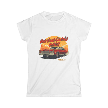 Women’s White Caddy Faith Tee — Classic Softstyle Short Sleeve Shirt - Bri Mone&