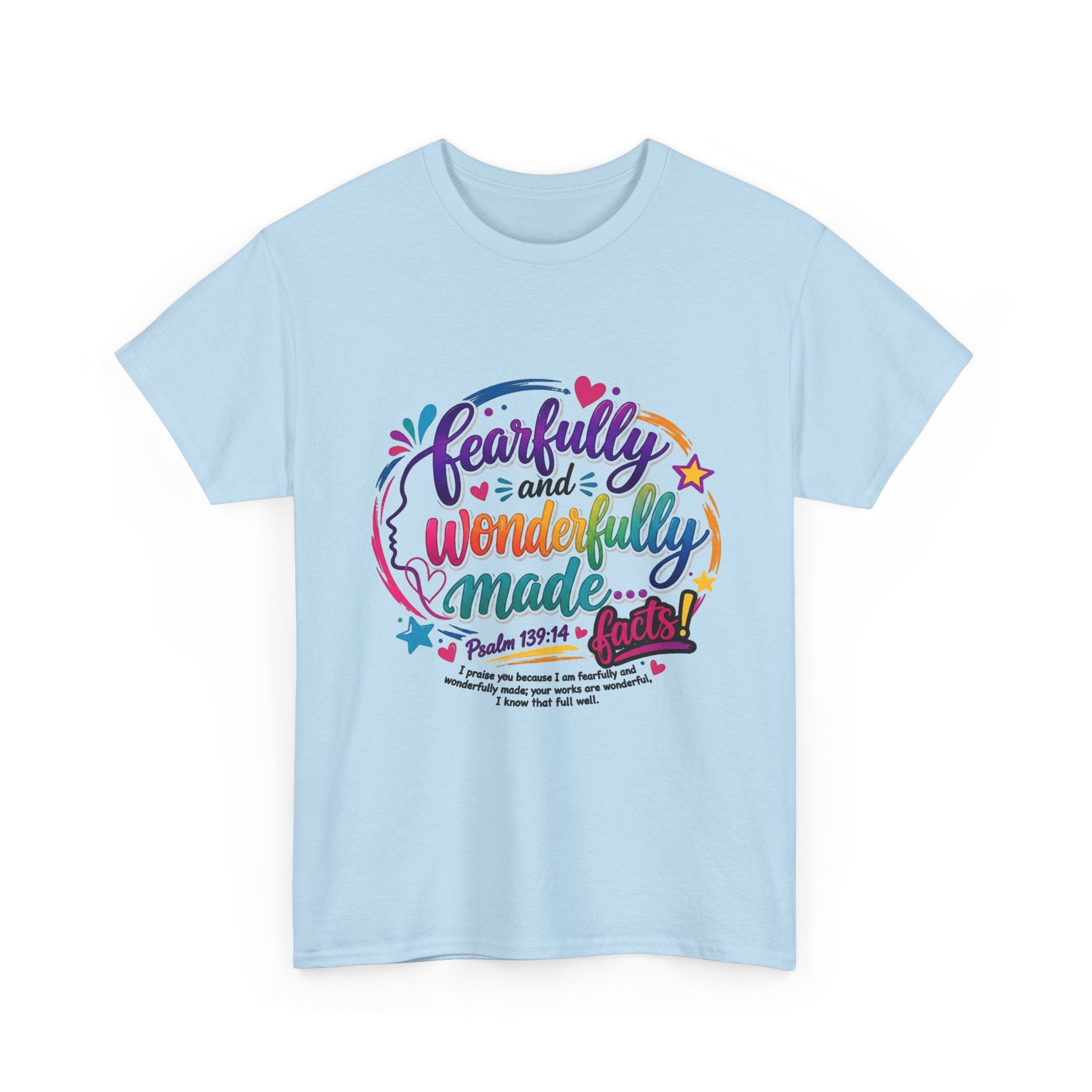 T‑Shirt — "Fearfully and Wonderfully Made" Colorful Scripture Tee