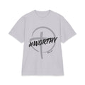 #Worthy Cross Men's T‑Shirt — #Worthy Faith Graphic Tee (Eph. 4:1)