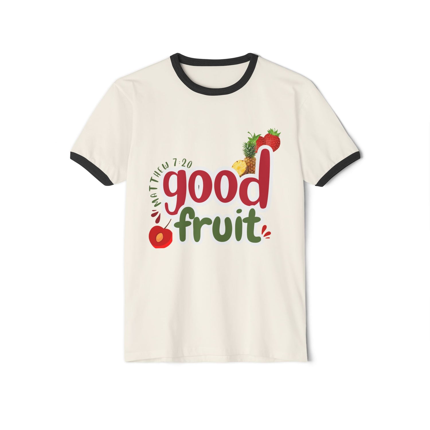 Good Fruit Unisex Ringer Tee - Retro Fruit Graphic T-Shirt - Bri Mone&