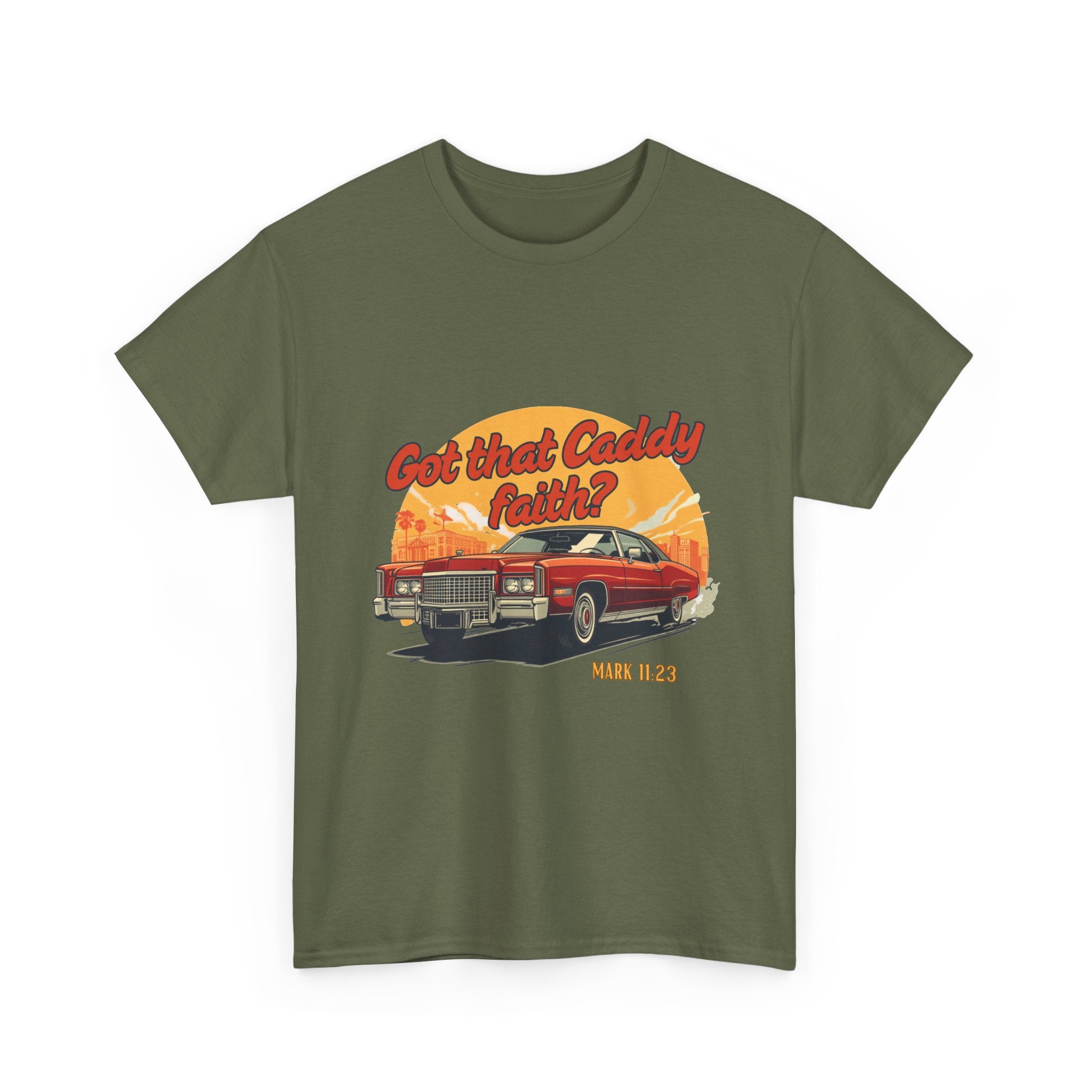 Vintage Caddy Faith Men's T Shirt — "Got that Caddy faith?" Classic Car Graphic Shirt
