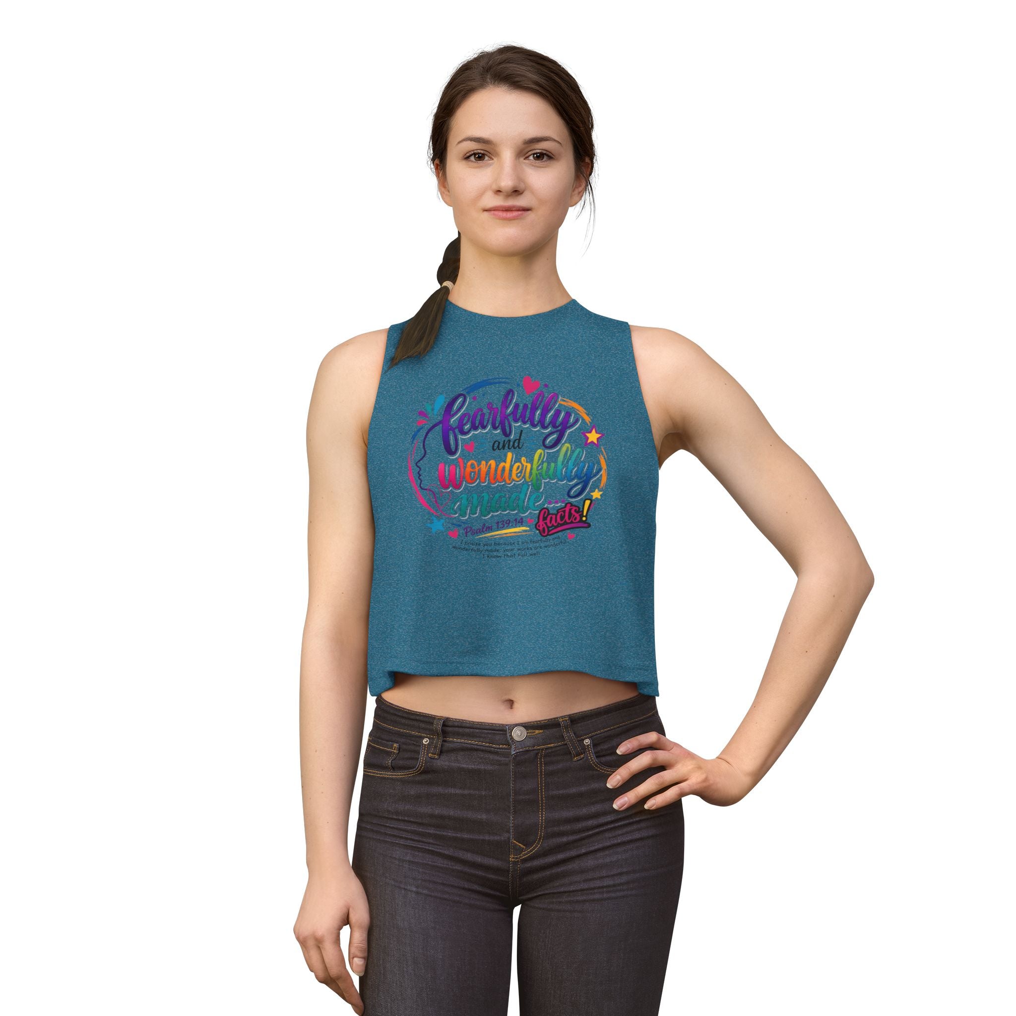 Fearfully and Wonderfully Made Crop Top — Inspirational Christian Women's Tank with Psalm 139:14