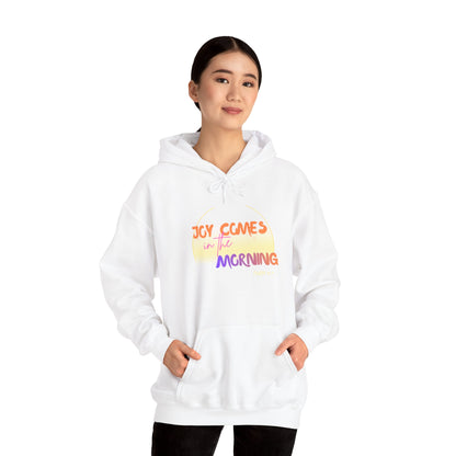 Joy Comes in the Morning Hoodie — Sunrise Psalm 30:5 Inspirational Sweatshirt - Bri Mone&