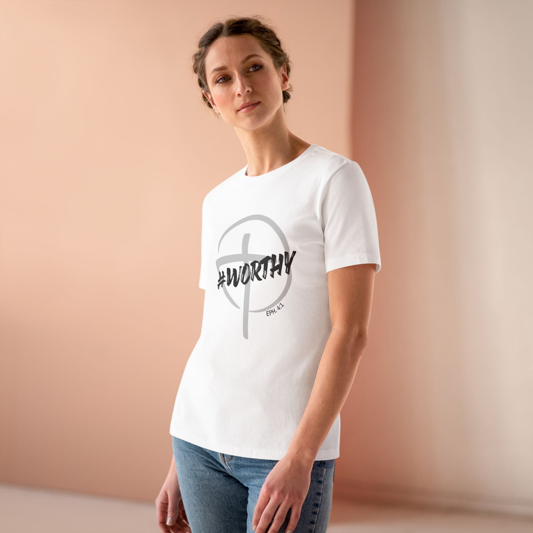 #Worthy Women's Tee — Ephesians 4:1 Graphic Cotton Shirt