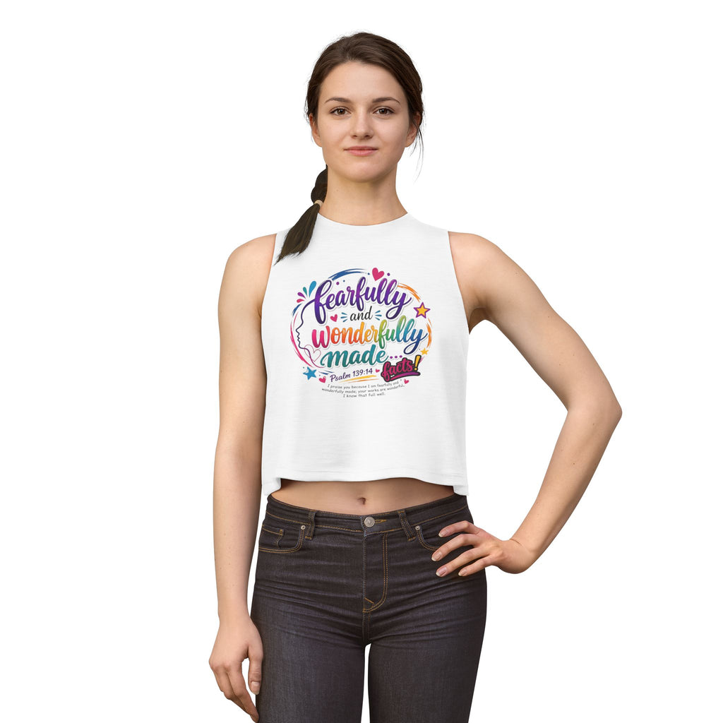 Fearfully and Wonderfully Made Crop Top — Inspirational Christian Women's Tank with Psalm 139:14