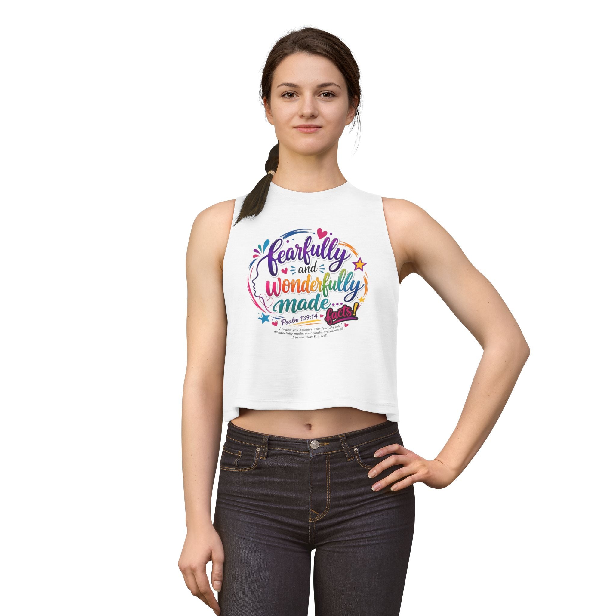 Fearfully and Wonderfully Made Crop Top — Inspirational Christian Women's Tank with Psalm 139:14