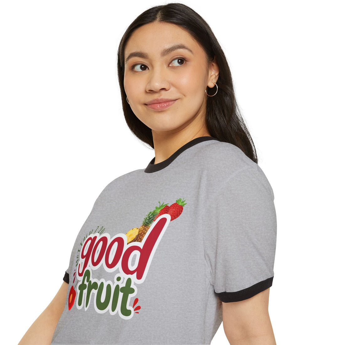 Good Fruit Unisex Ringer Tee - Retro Fruit Graphic T-Shirt - Bri Mone&