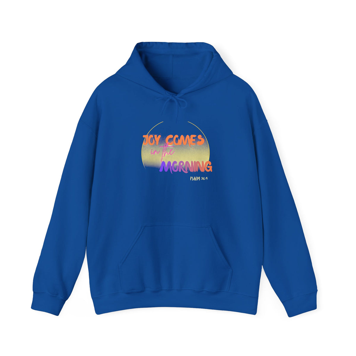 Joy Comes in the Morning Hoodie — Sunrise Psalm 30:5 Inspirational Sweatshirt - Bri Mone&