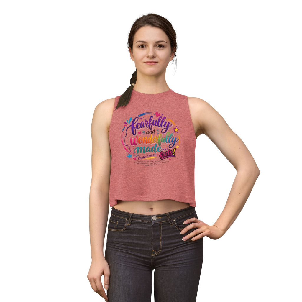 Fearfully and Wonderfully Made Crop Top — Inspirational Christian Women's Tank with Psalm 139:14