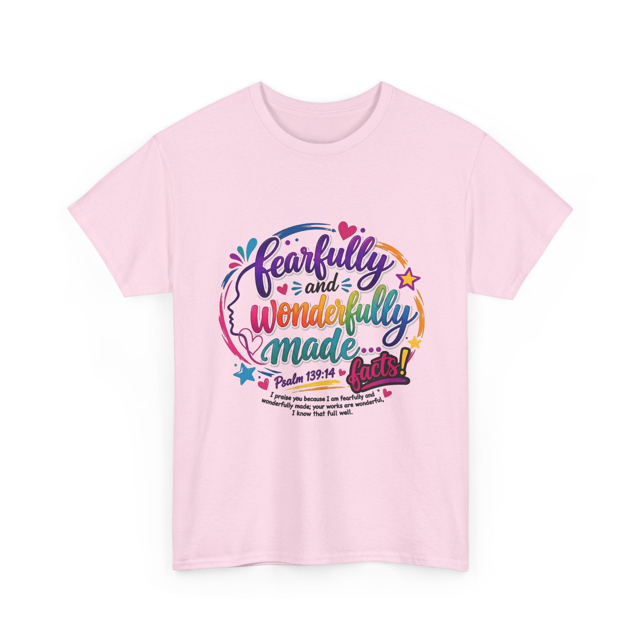 T‑Shirt — "Fearfully and Wonderfully Made" Colorful Scripture Tee