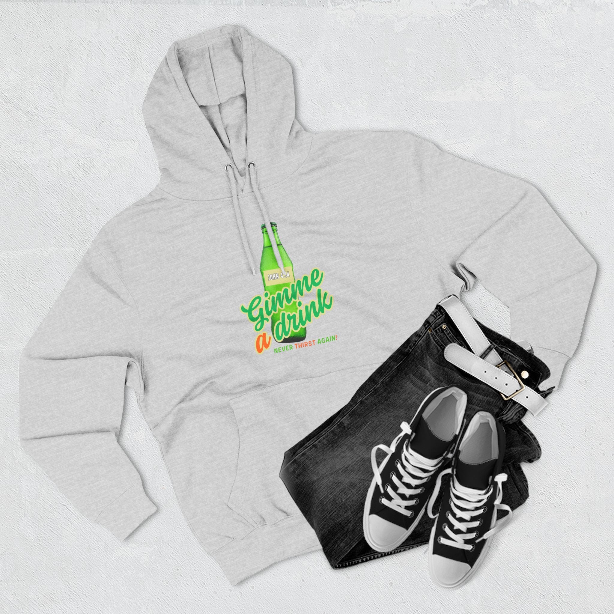 Gimme a Drink Hoodie – Retro Soda Bottle Graphic Pullover