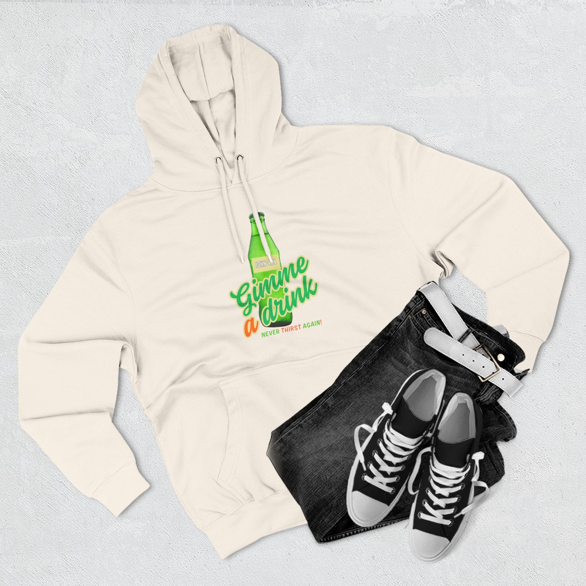 Gimme a Drink Hoodie – Retro Soda Bottle Graphic Pullover