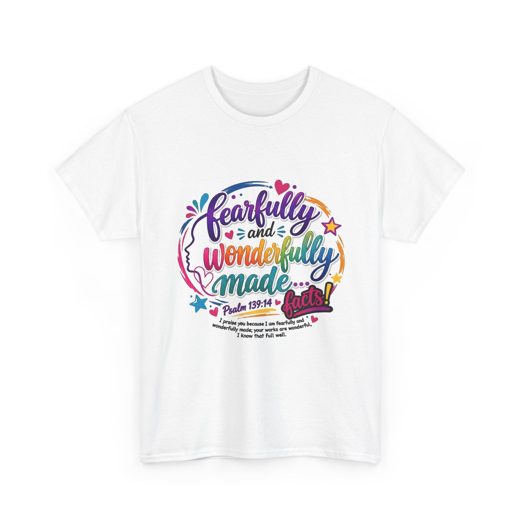 T‑Shirt — "Fearfully and Wonderfully Made" Colorful Scripture Tee