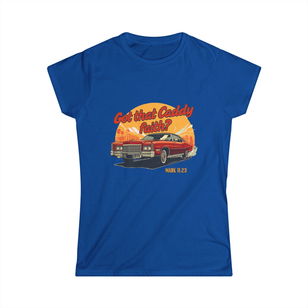 Women’s White Caddy Faith Tee — Classic Softstyle Short Sleeve Shirt