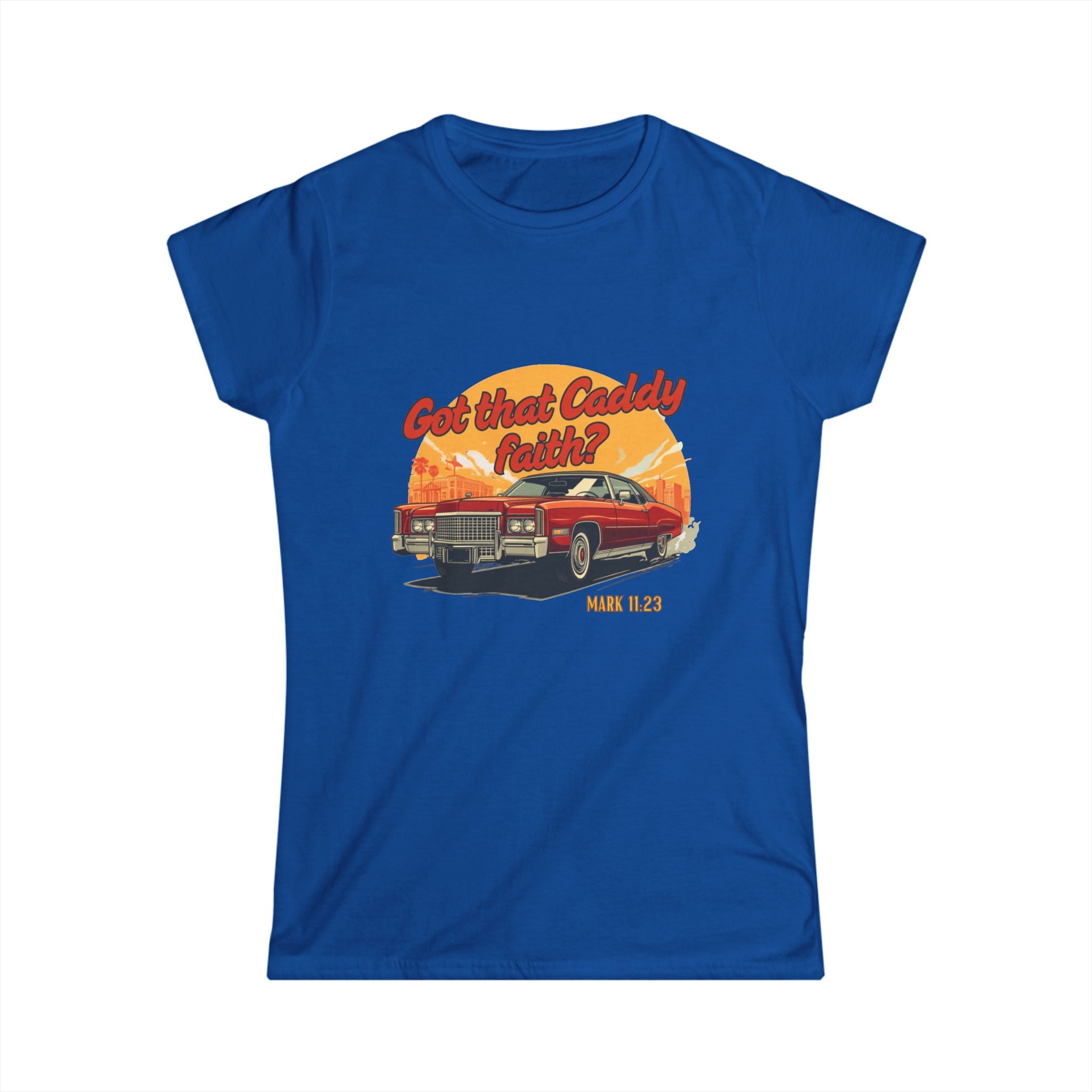 Women’s White Caddy Faith Tee — Classic Softstyle Short Sleeve Shirt