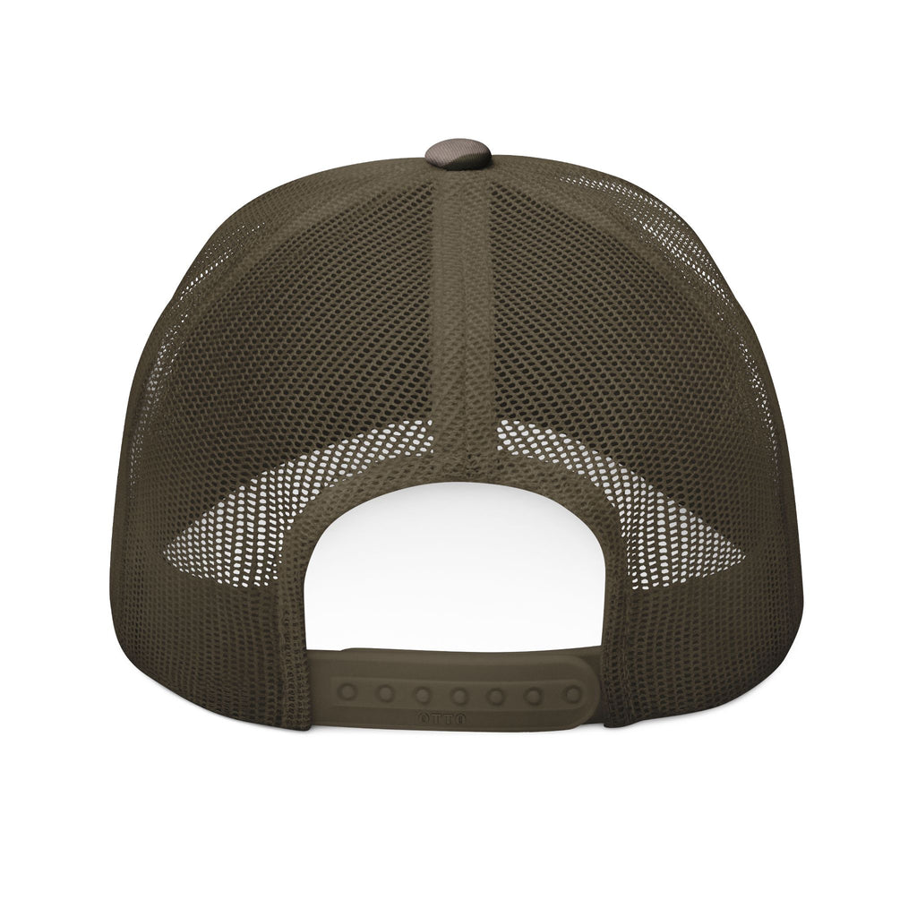 Camouflage Trucker Hat — Embroidered 'KEPT' Camo Mesh Cap