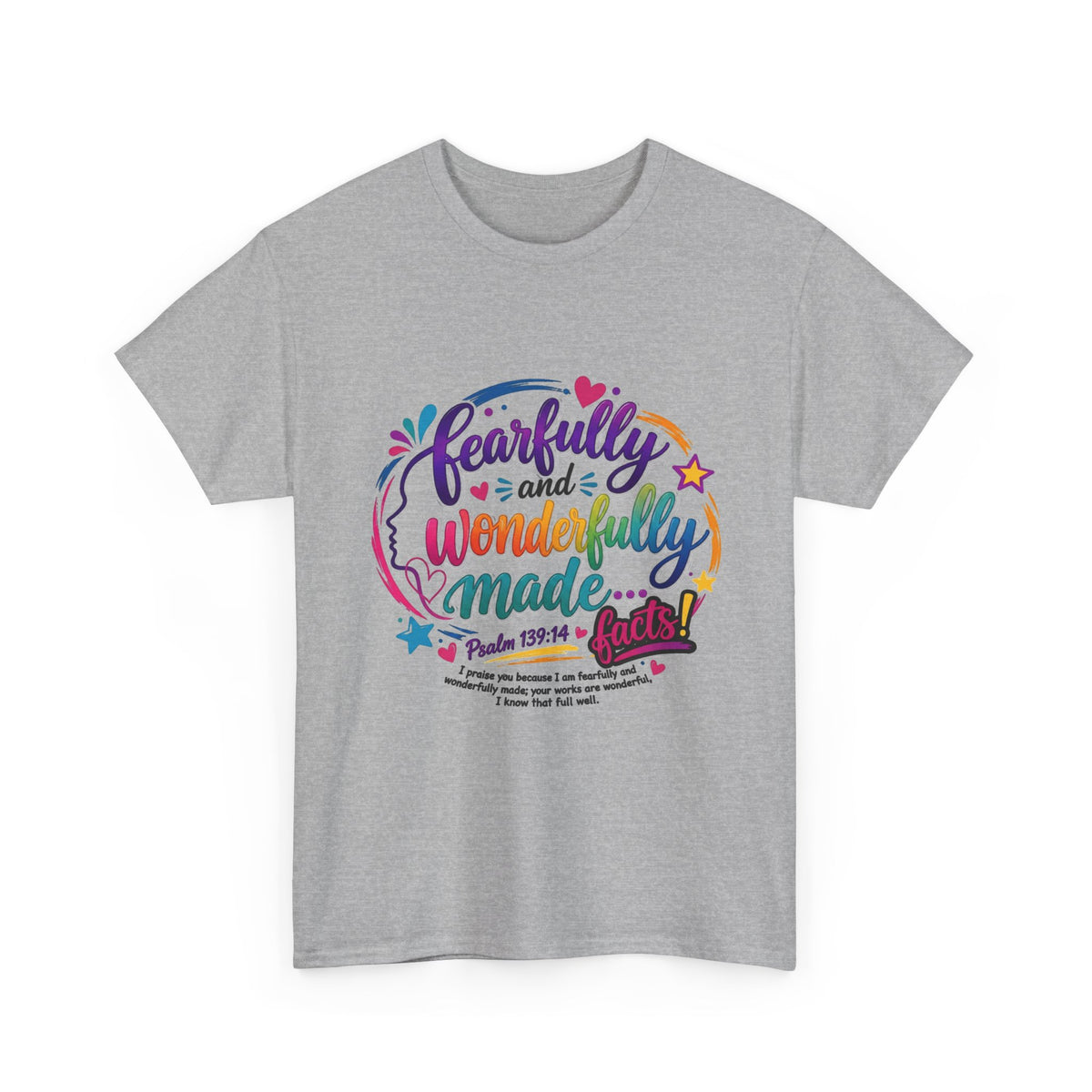 T‑Shirt — "Fearfully and Wonderfully Made" Colorful Scripture Tee - Bri Mone&