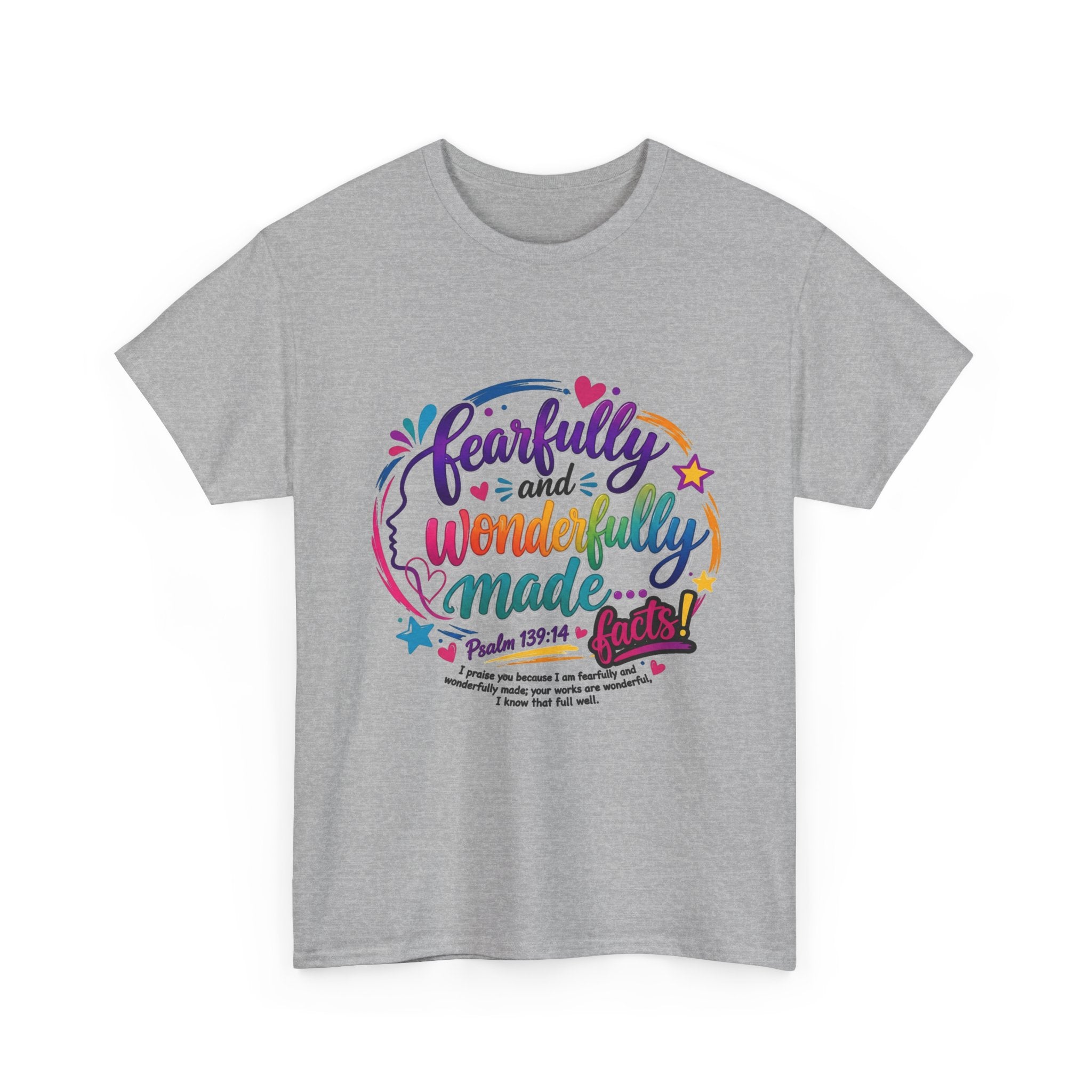 T‑Shirt — "Fearfully and Wonderfully Made" Colorful Scripture Tee