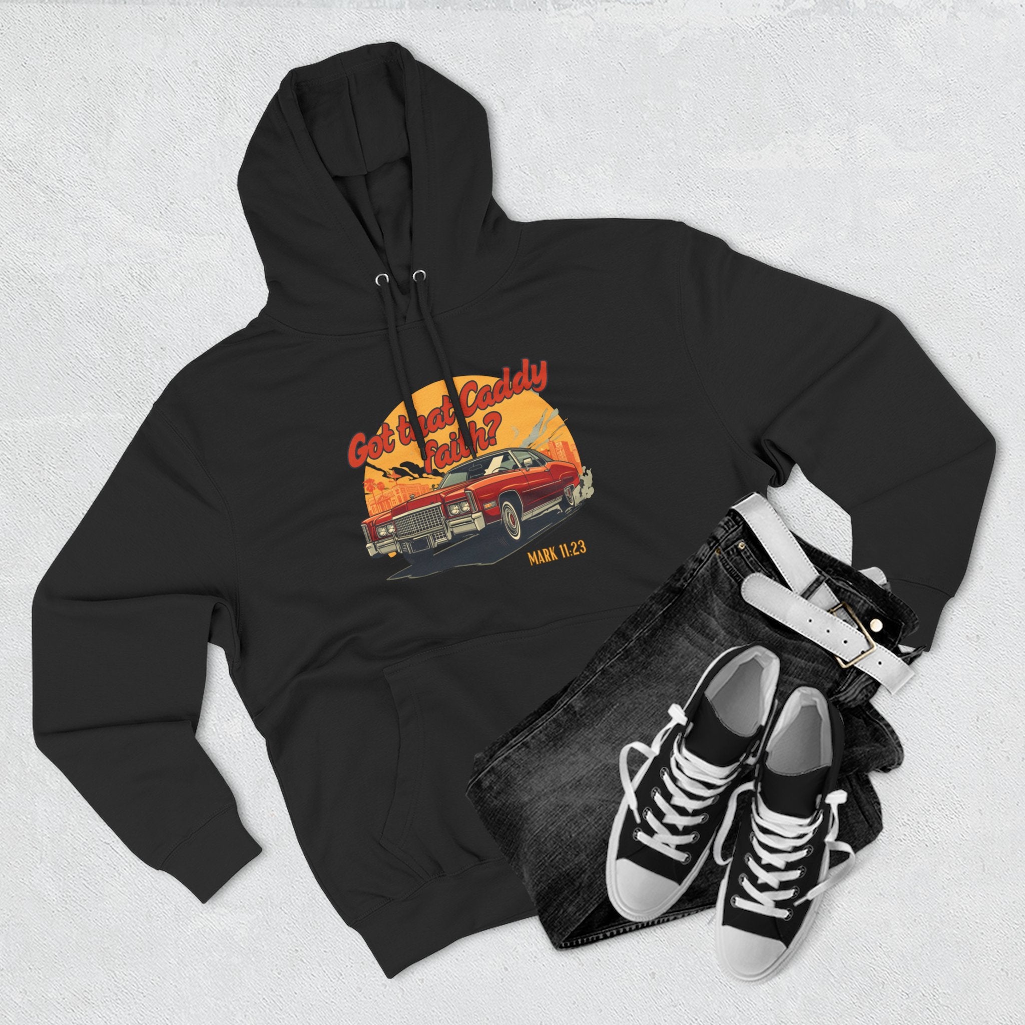 Caddy Faith Unisex Hoodie – Retro Graphic
