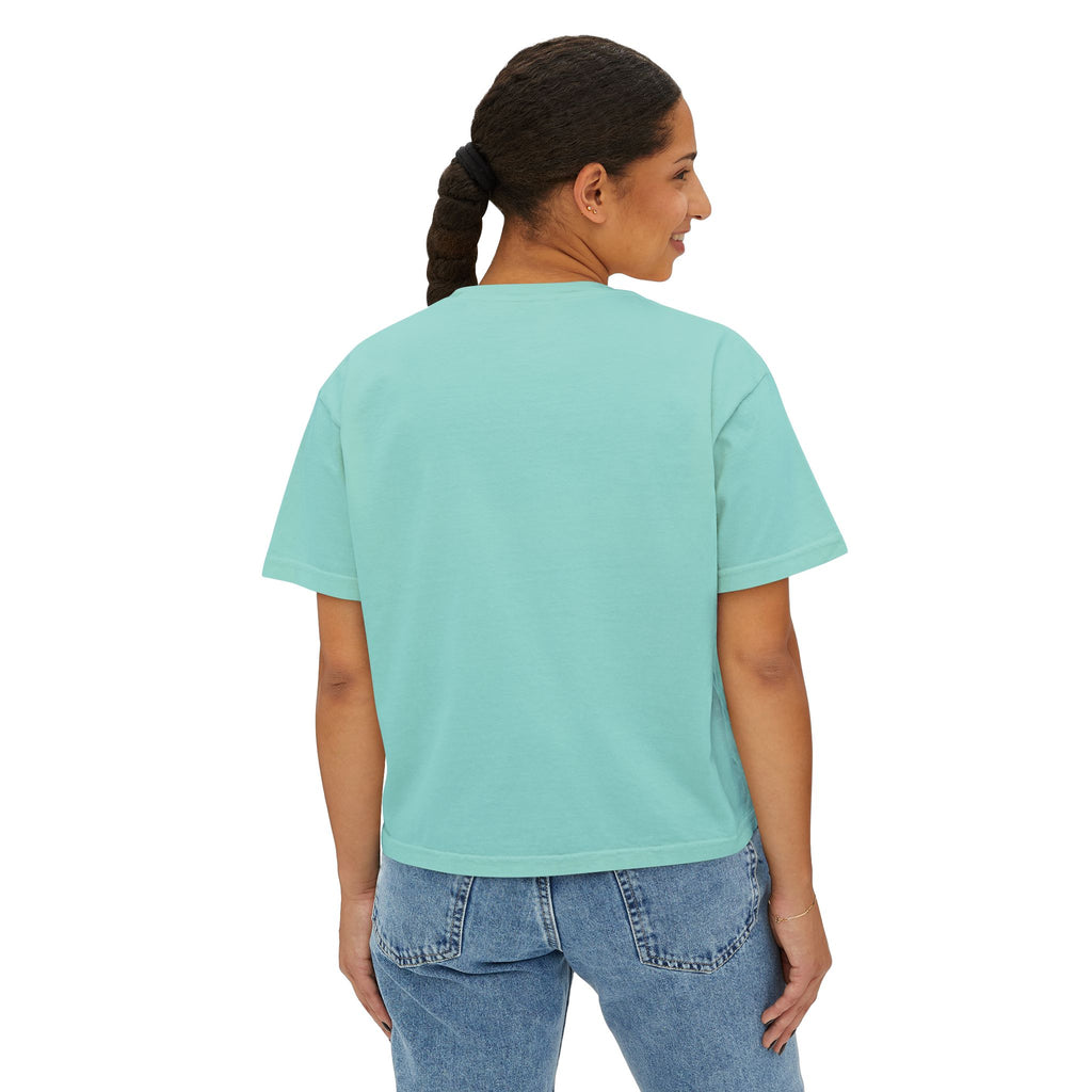 Joy Comes in the Morning Women's Cropped Tee — Inspirational Sunrise Graphic