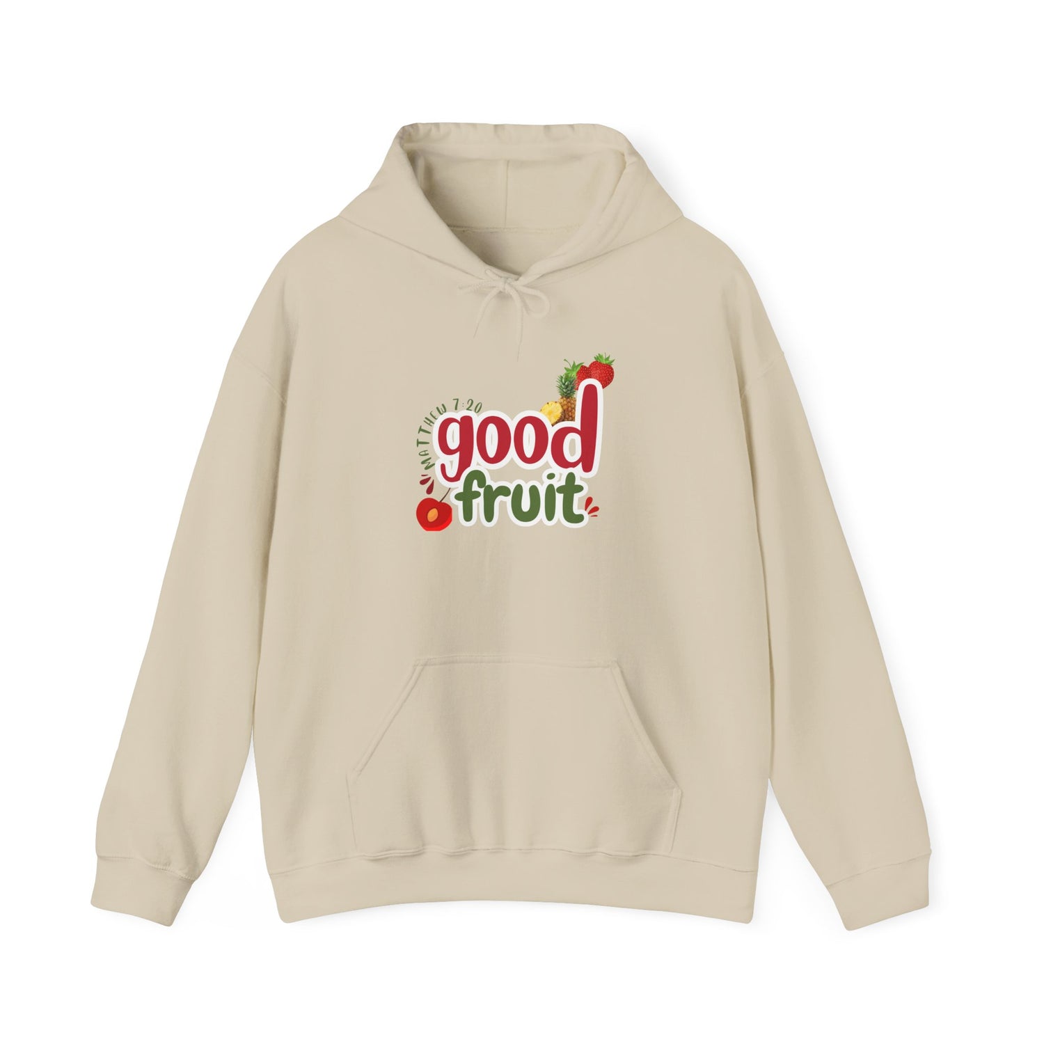 Good Fruit Unisex Hoodie — Matthew 7:20 Graphic Pullover - Bri Mone&