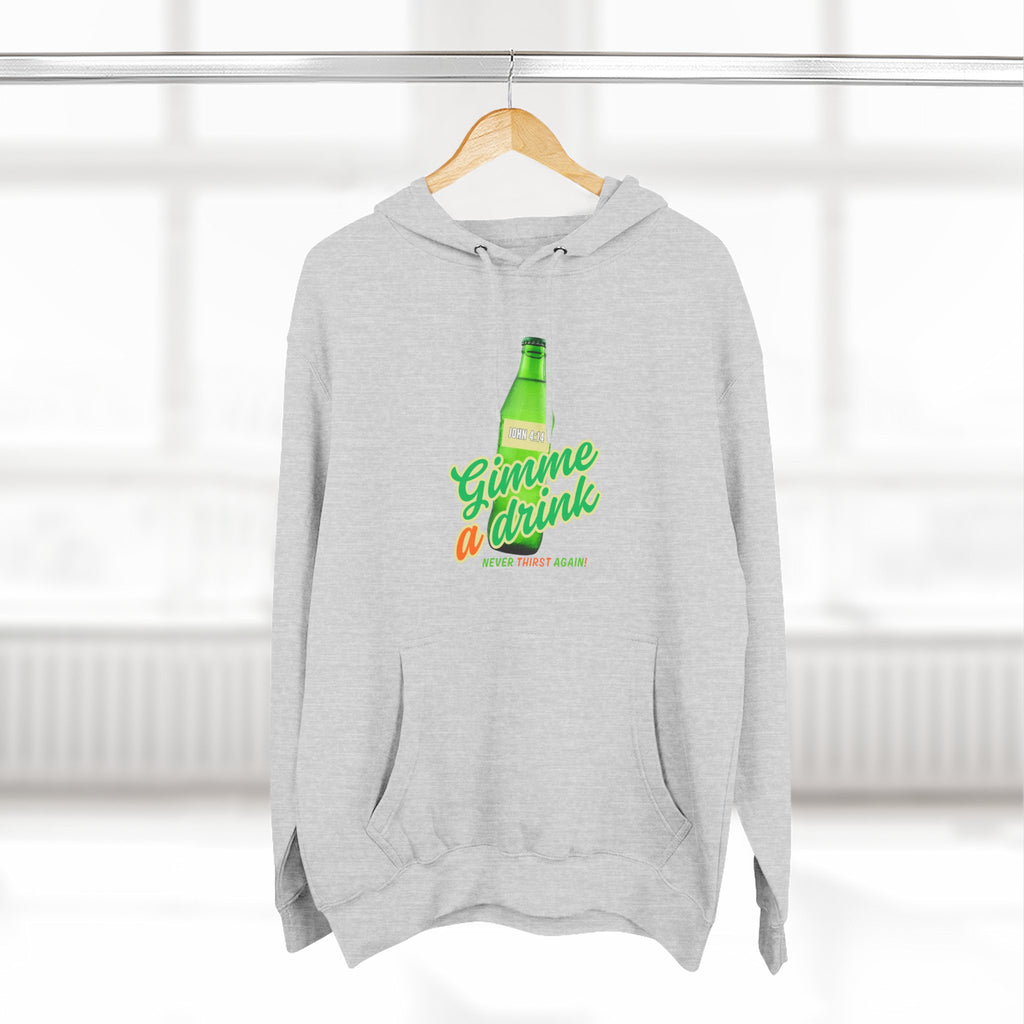 Gimme a Drink Hoodie – Retro Soda Bottle Graphic Pullover