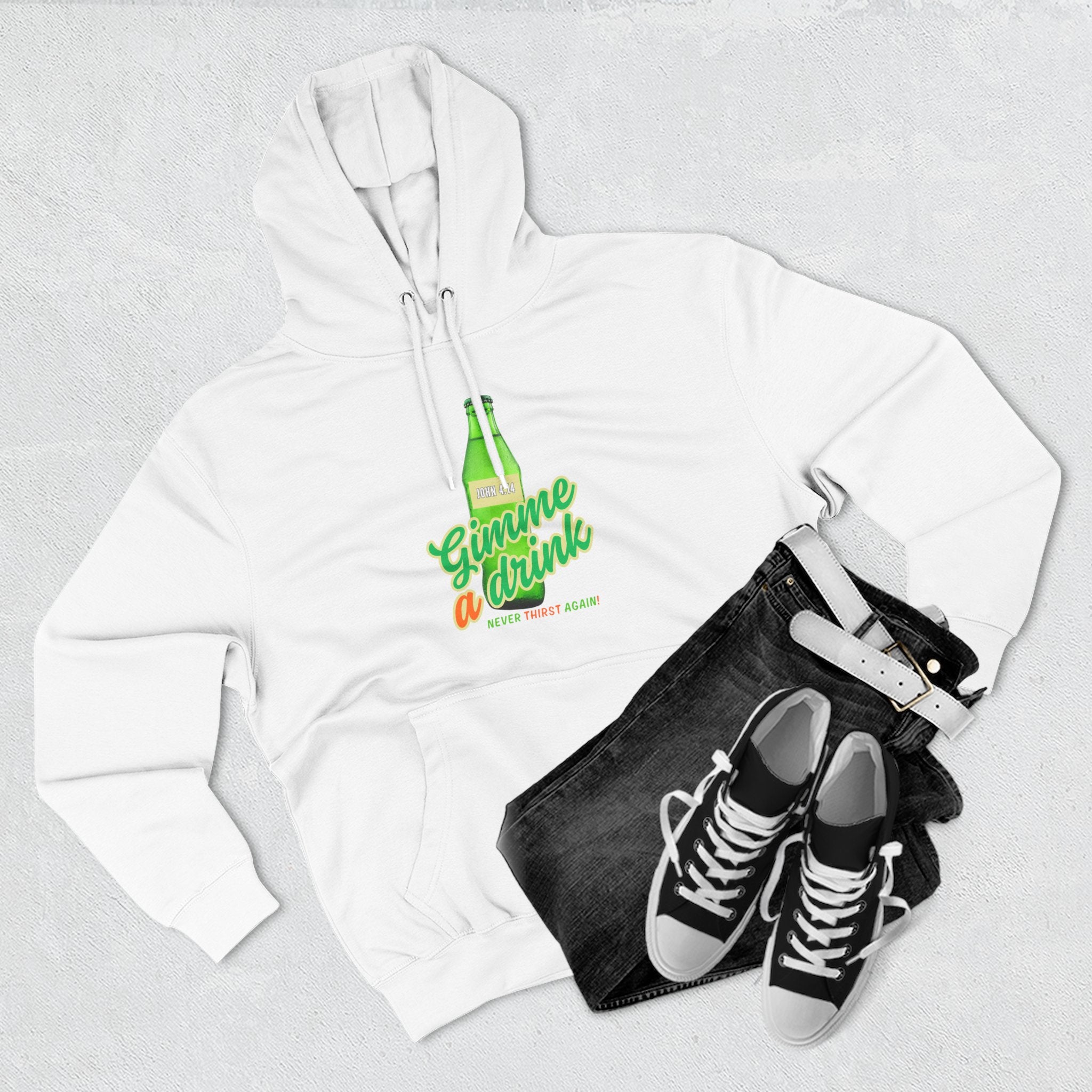 Gimme a Drink Hoodie – Retro Soda Bottle Graphic Pullover
