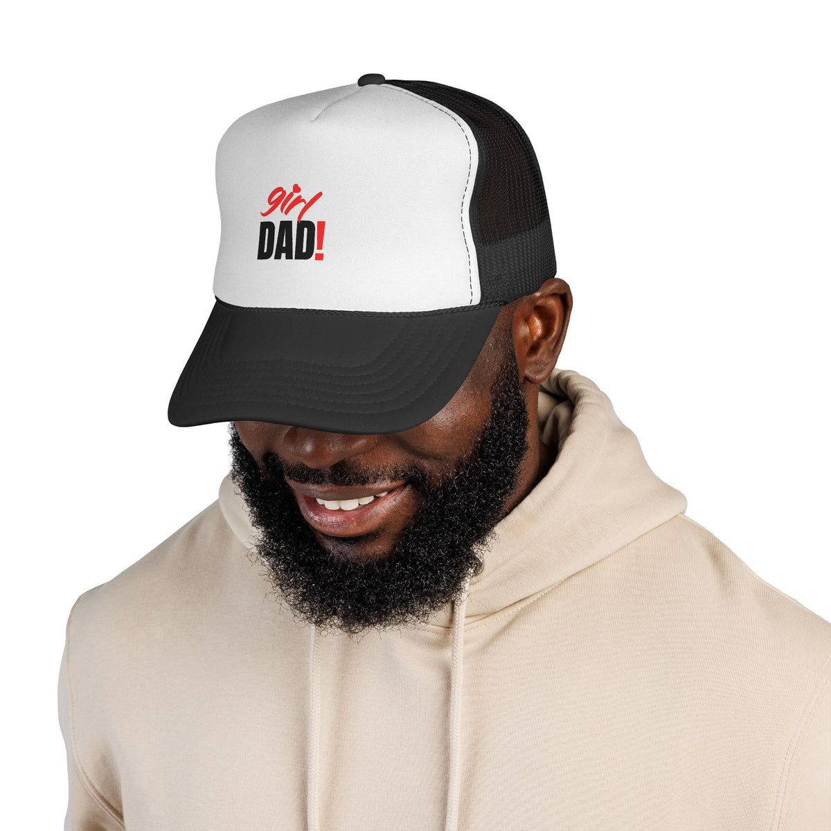 Girl Dad Trucker Cap — Vintage Bold Script Baseball Hat for New Dads &amp; Father&