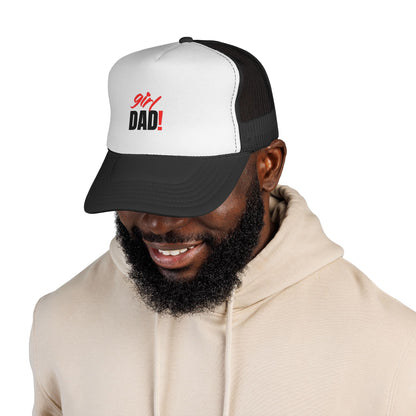 Girl Dad Trucker Cap — Vintage Bold Script Baseball Hat for New Dads &amp; Father&