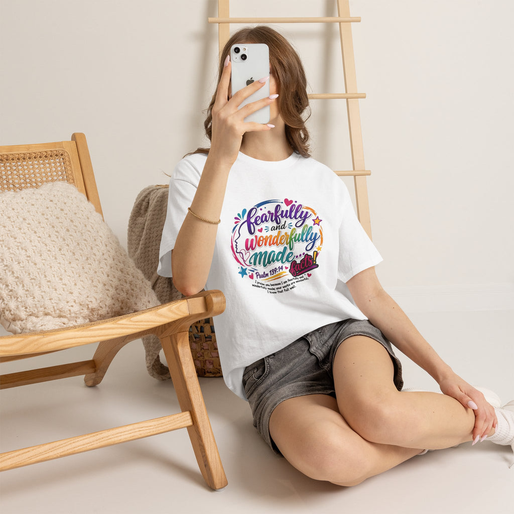 T‑Shirt — "Fearfully and Wonderfully Made" Colorful Scripture Tee