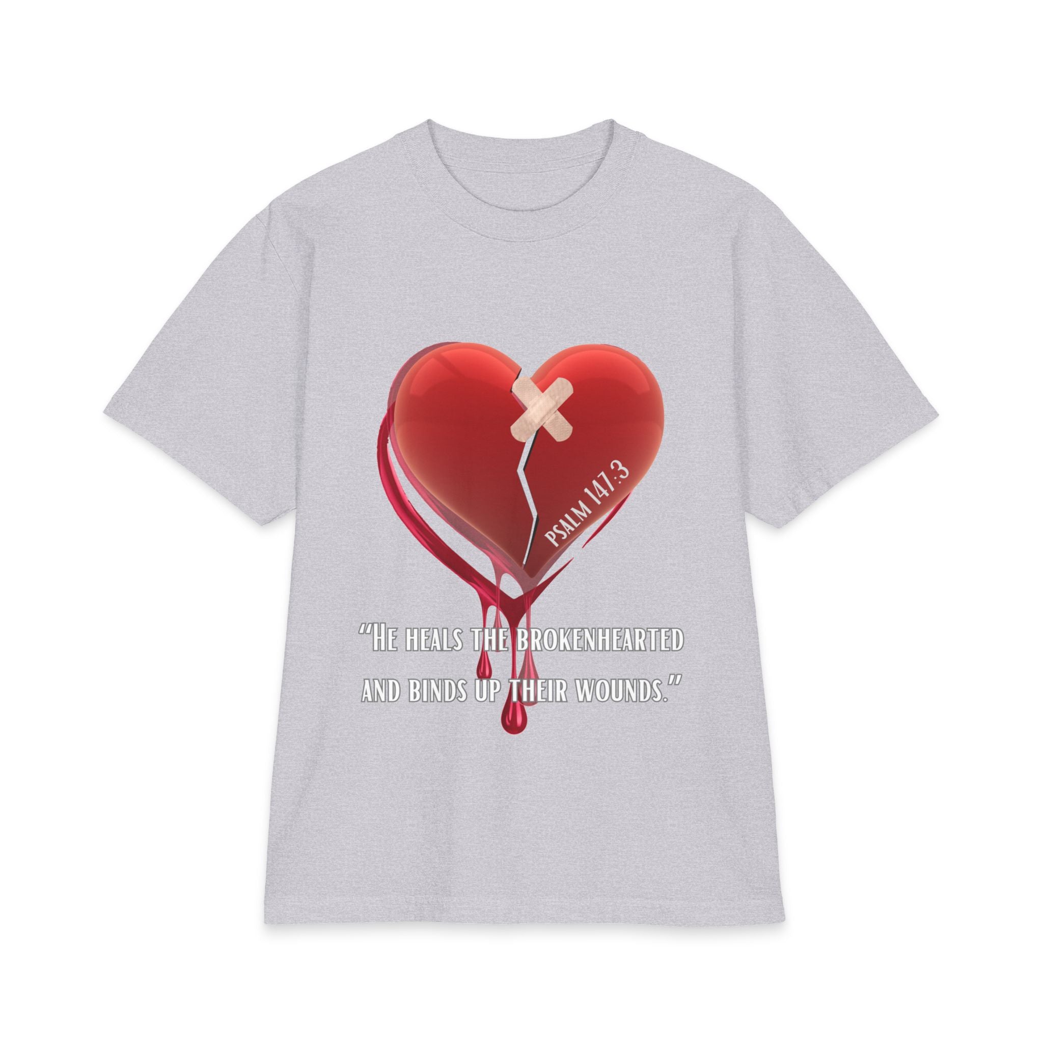 Broken Hearted Men's Graphic Tee – "Psalm 147:3" Inspirational Religious T‑Shirt