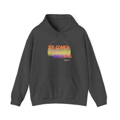 Joy Comes in the Morning Hoodie — Sunrise Psalm 30:5 Inspirational Sweatshirt - Bri Mone&