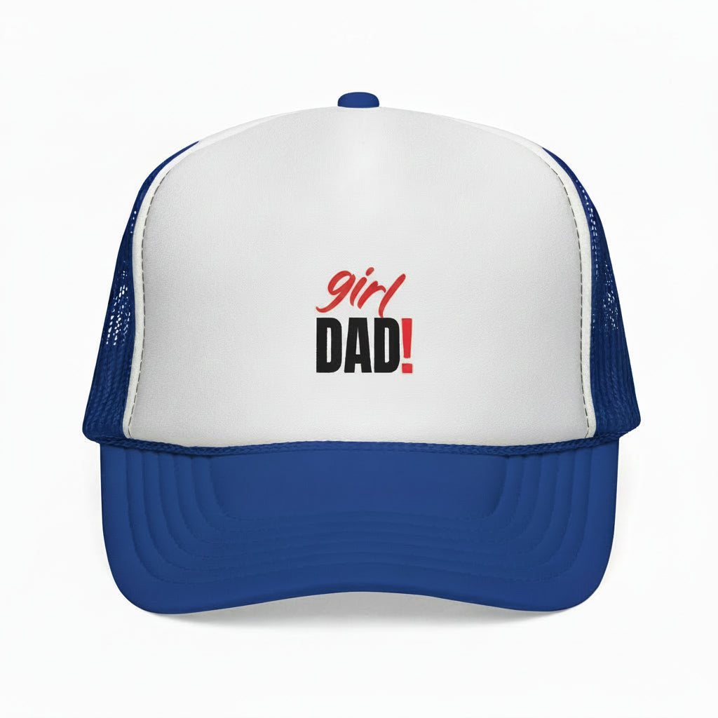 Girl Dad Trucker Cap — Vintage Bold Script Baseball Hat for New Dads &amp; Father&