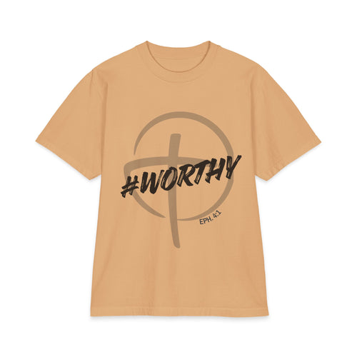 #Worthy Cross Men's T‑Shirt — #Worthy Faith Graphic Tee (Eph. 4:1)