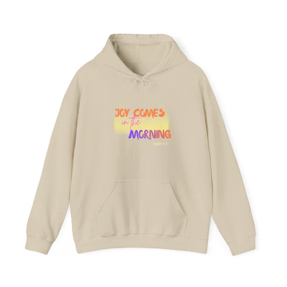 Joy Comes in the Morning Hoodie — Sunrise Psalm 30:5 Inspirational Sweatshirt - Bri Mone&