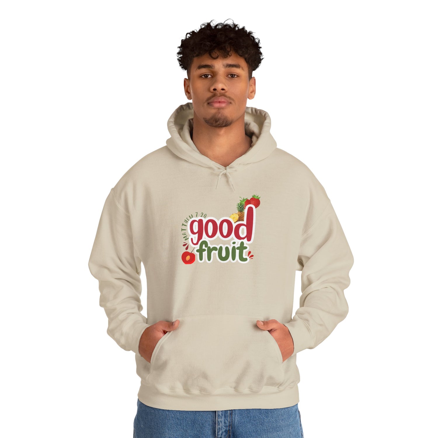 Good Fruit Unisex Hoodie — Matthew 7:20 Graphic Pullover - Bri Mone&