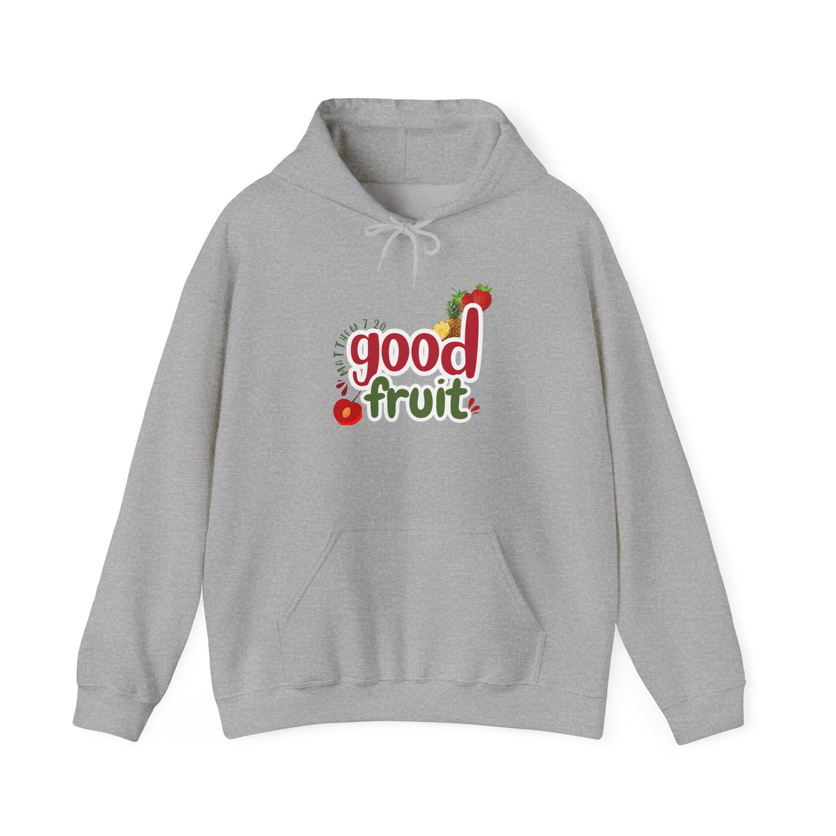 Good Fruit Unisex Hoodie — Matthew 7:20 Graphic Pullover - Bri Mone&