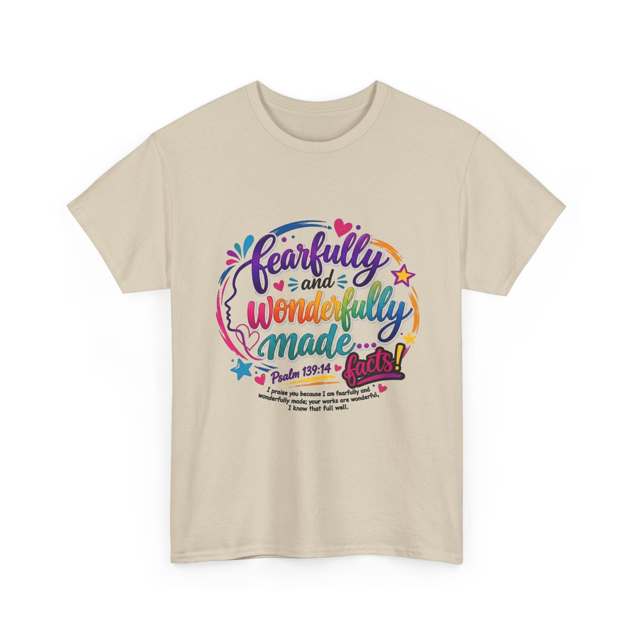 T‑Shirt — "Fearfully and Wonderfully Made" Colorful Scripture Tee
